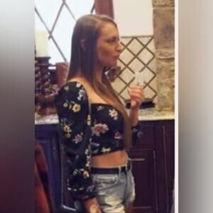 Abercrombie & Fitch Women's Blue Floral Long Puff Sleeve Blouse Size‎ XS